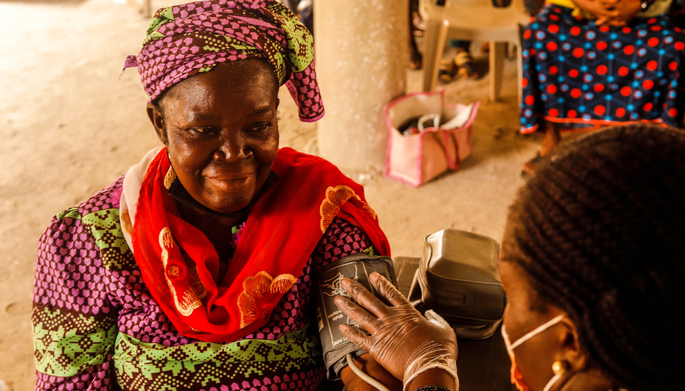 nigerian woman getting a blood pressure check
