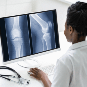 radiologist looking at xray results