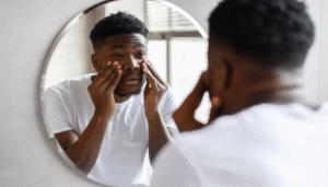 black man high and under stress