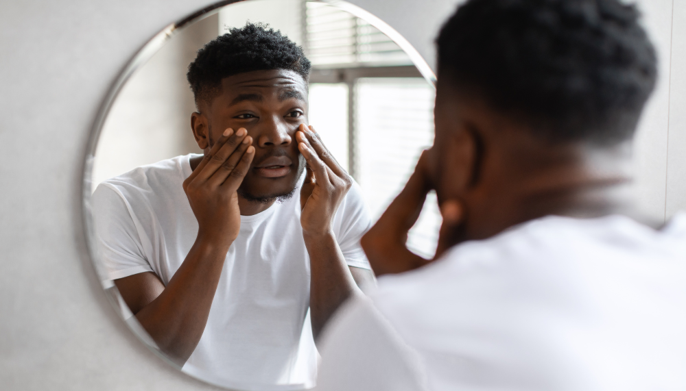 black man high and under stress